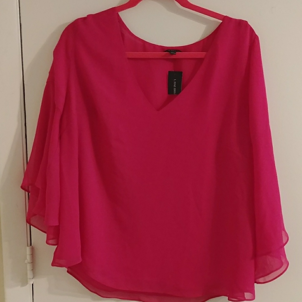 Lane Bryant Magenta Chiffon Kimono Top